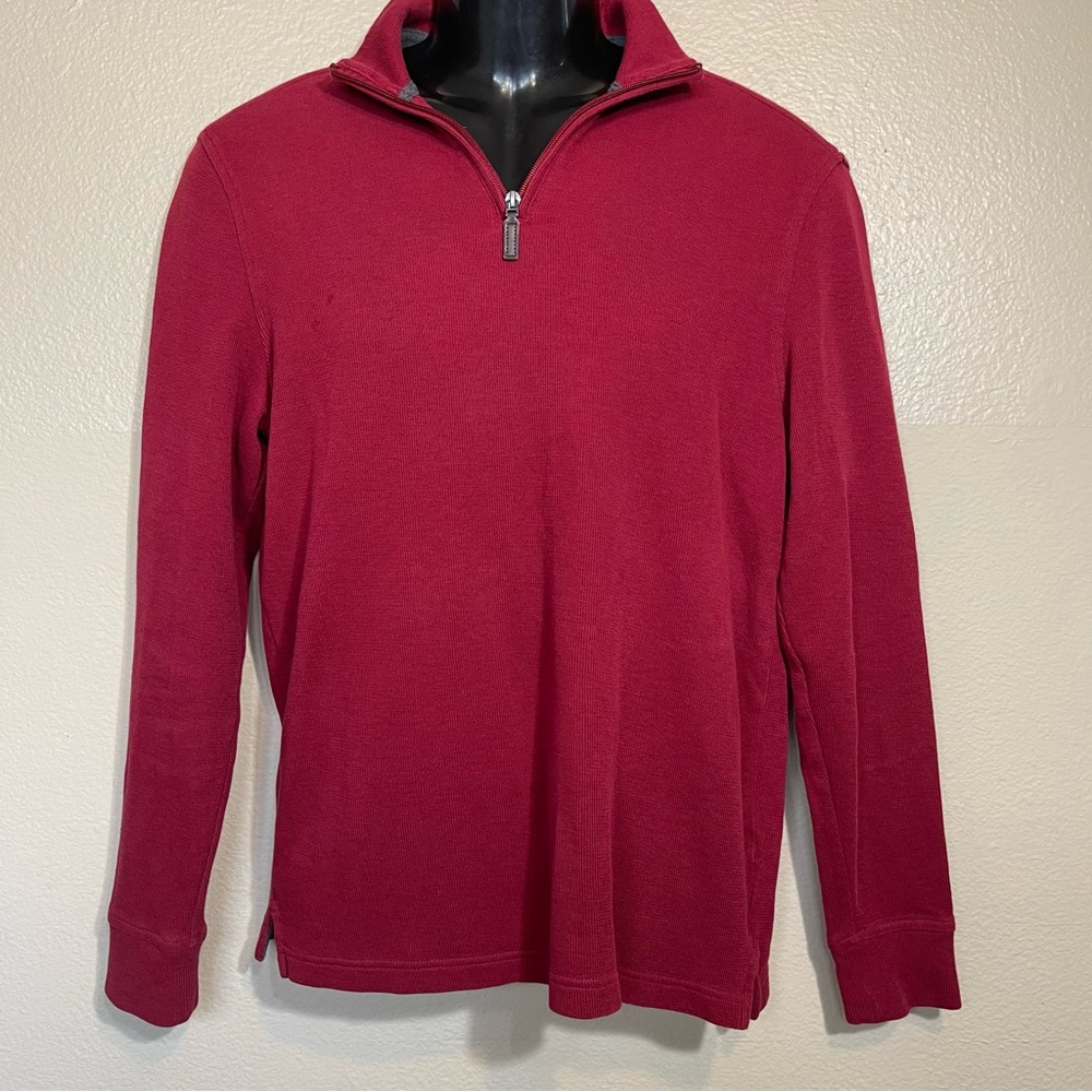 Club Room Men's Red 1/4 Zip-Up Sweater